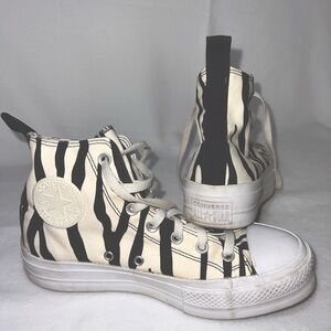 Chuck Taylor Converse platform high top zebra print